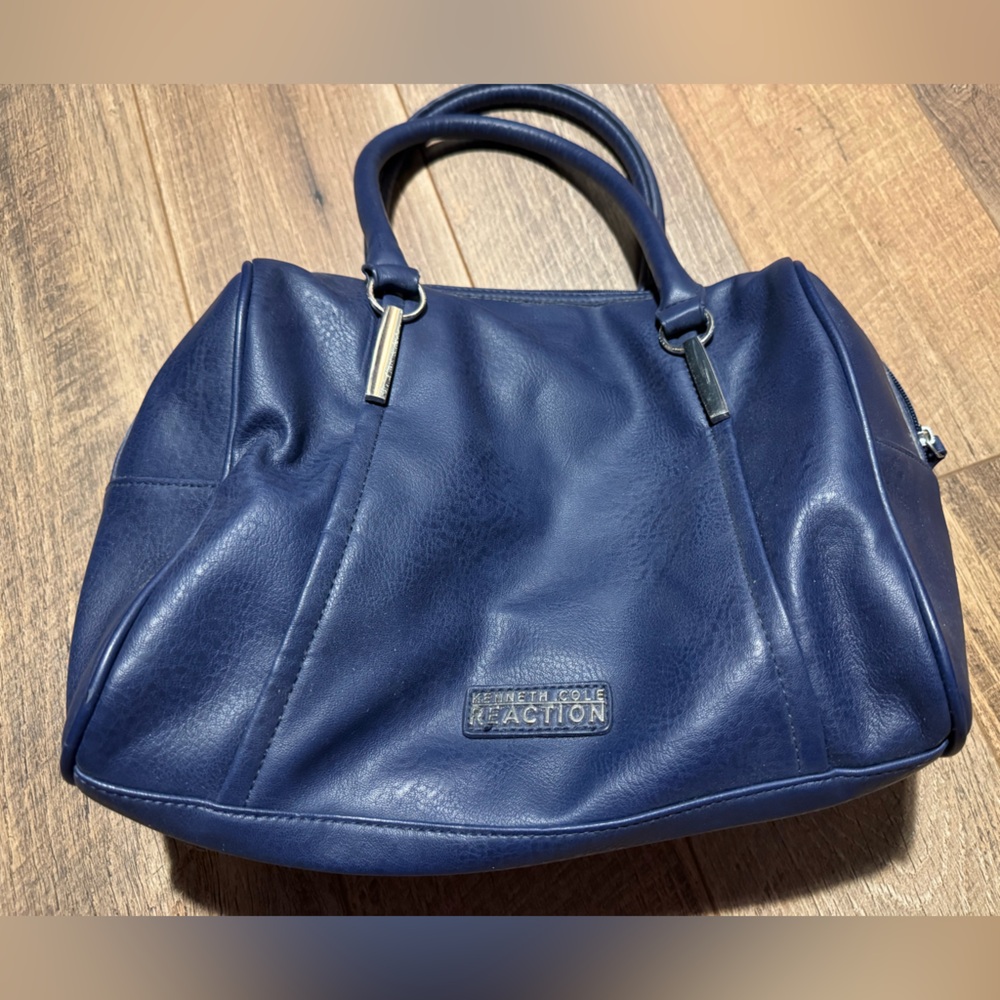 Kenneth Cole Reaction Blue Shoulder Bag Smooth Leather